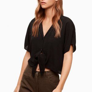 Aritzia Wilfred free Tie-Front Blouse